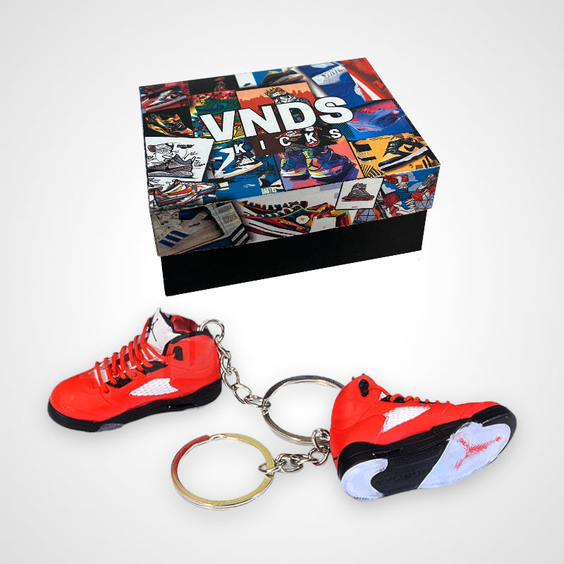 AJ 5 Retro "Raging Bull Red Suede" - Sneakers 3D Keychain