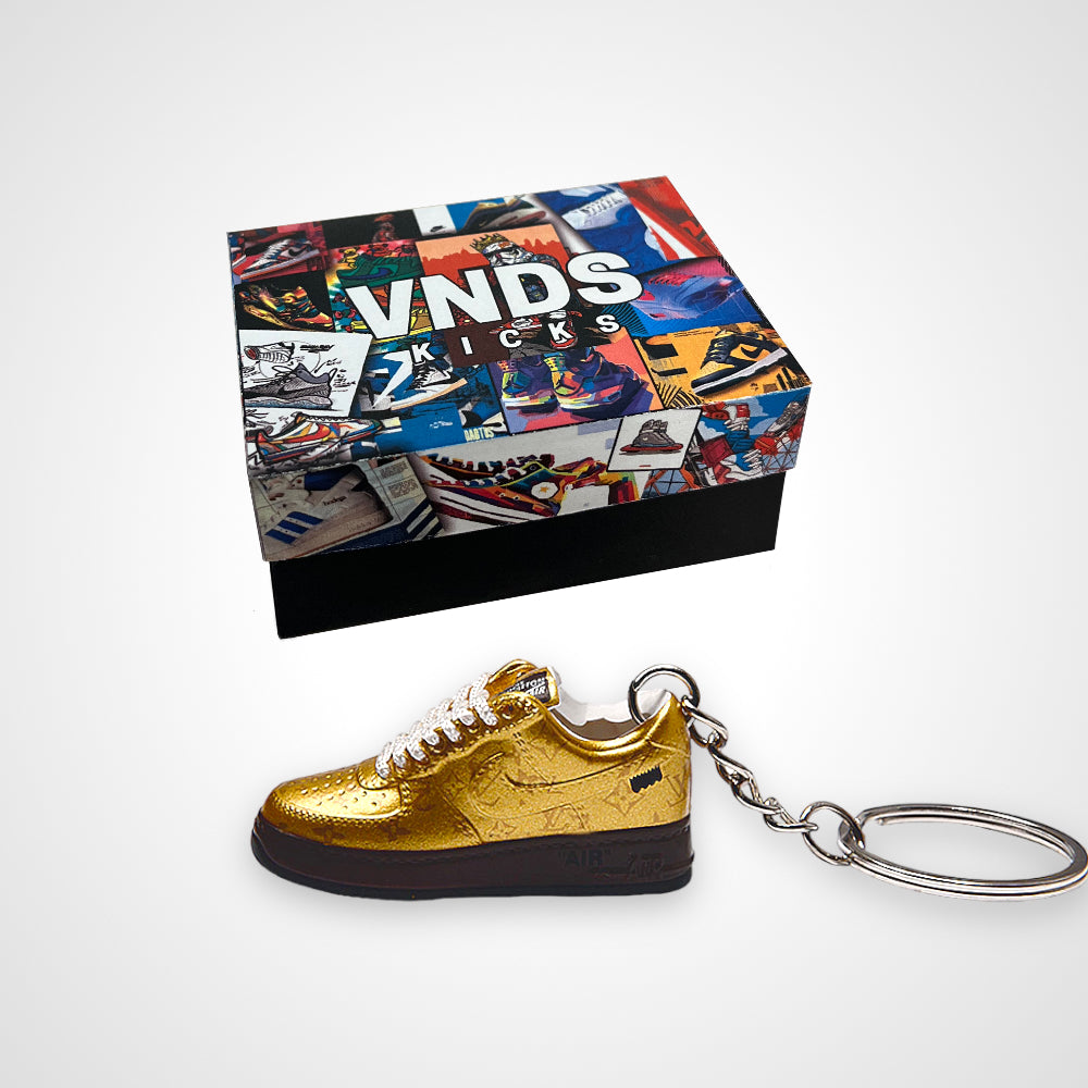 Air Force 1 x LV "Virgil Abloh" Metallic Gold - Sneakers 3D Keychain