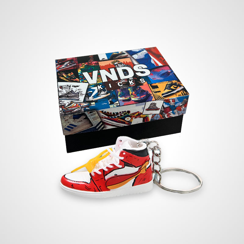 AJ 1 Off-White x Small Flame Cartoon - Sneakers 3D Keychain