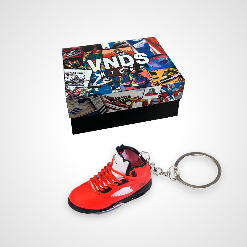 AJ 5 Retro "Raging Bull Red Suede" - Sneakers 3D Keychain