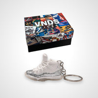 Thumbnail for AJ 11 Retro White Metallic Silver - Sneakers 3D Keychain