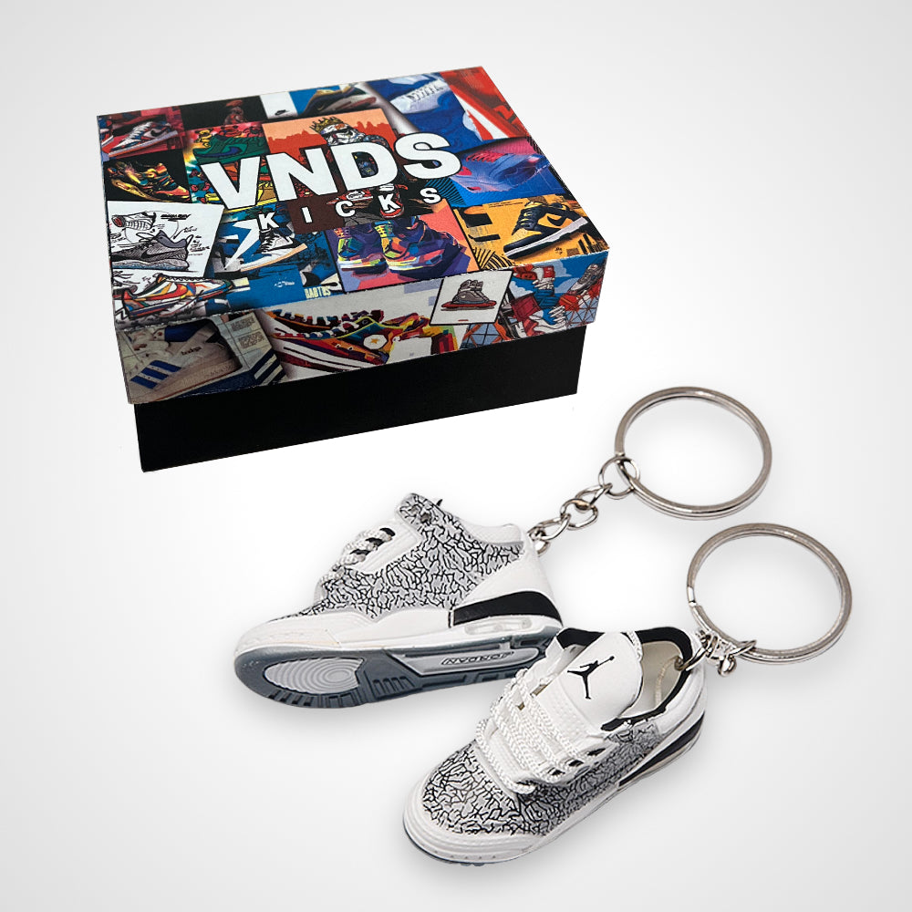 AJ 3 Retro "White Flip" - Sneakers 3D Keychain