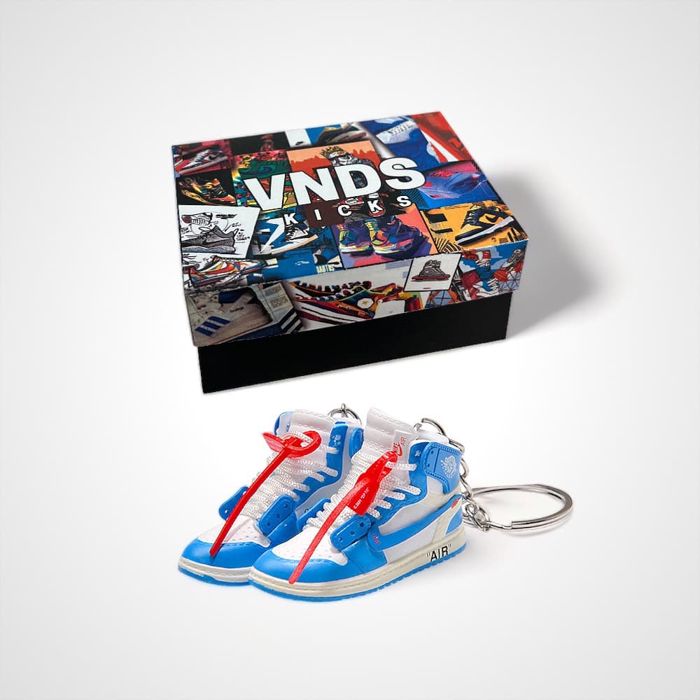 AJ 1 Off-White Blue "UNC" - Sneakers 3D Keychain