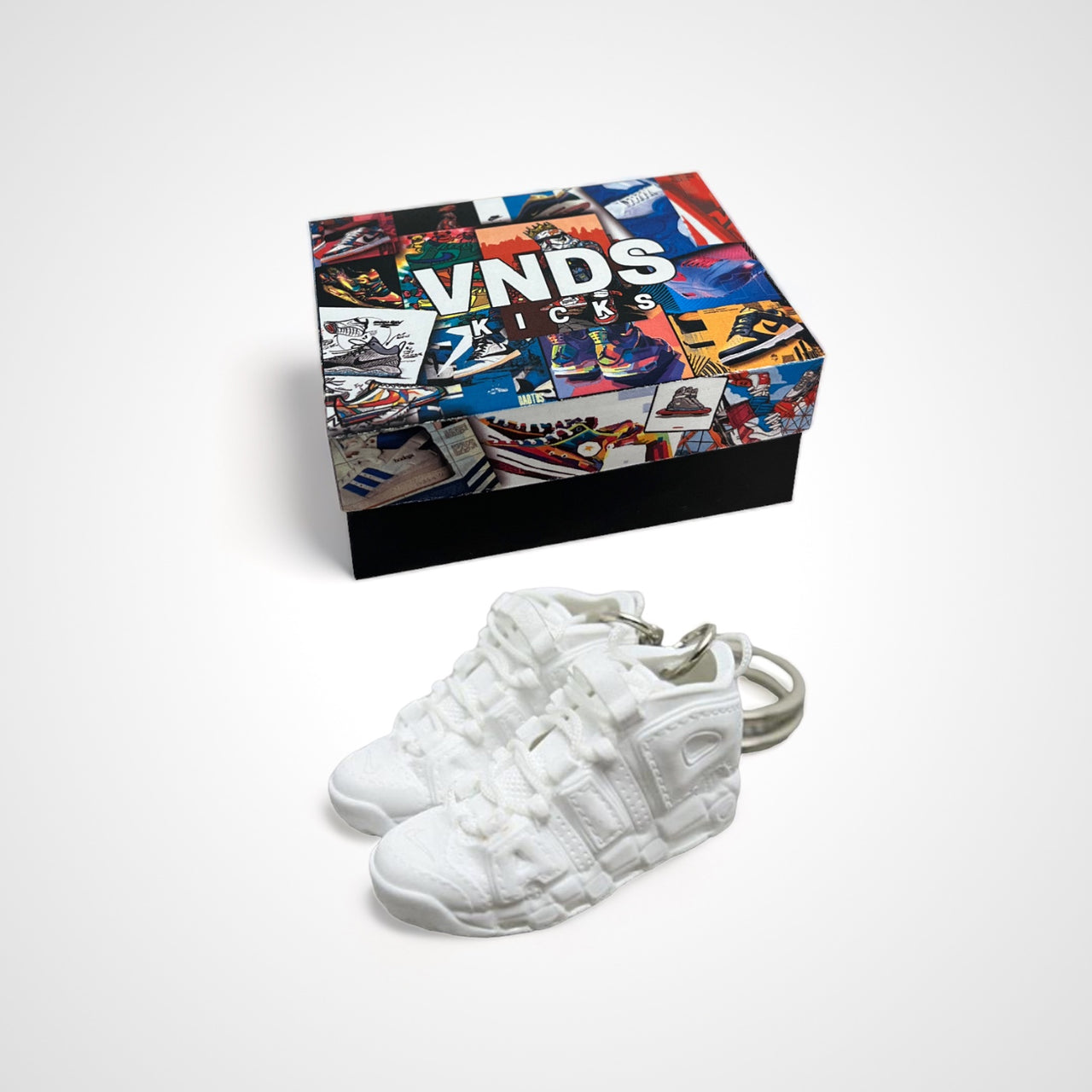 "Uptempo" Triple White - Sneakers 3D Keychain