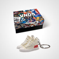 Thumbnail for Converse x Comme des Garçons PLAY Chuck White - Sneakers 3D Keychain