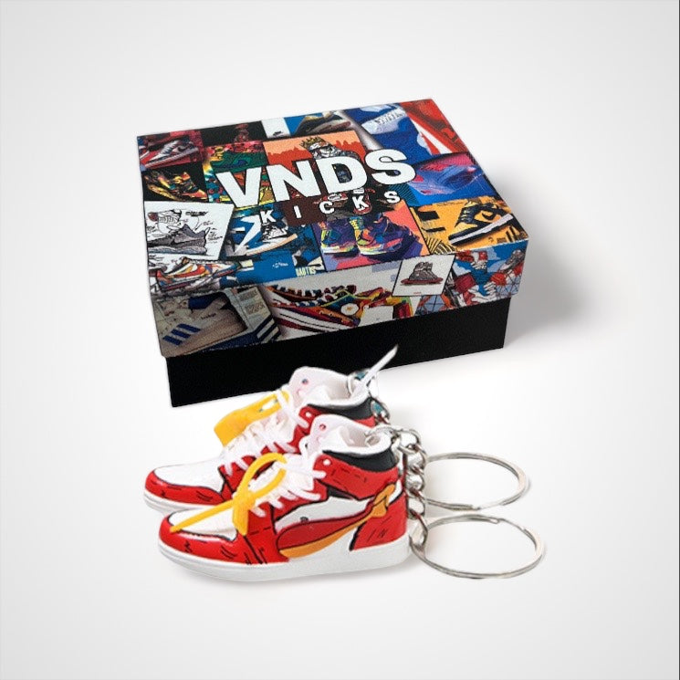 AJ 1 Off-White x Small Flame Cartoon - Sneakers 3D Keychain