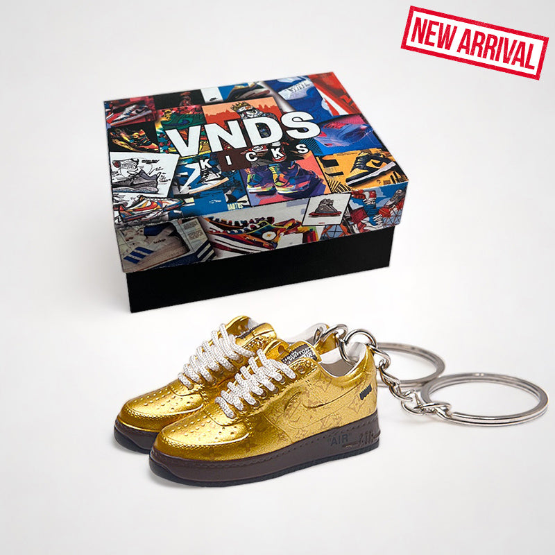 Air Force 1 x LV Virgil Abloh Metallic Gold - Sneakers 3D Keychain – VNDS  Kicks